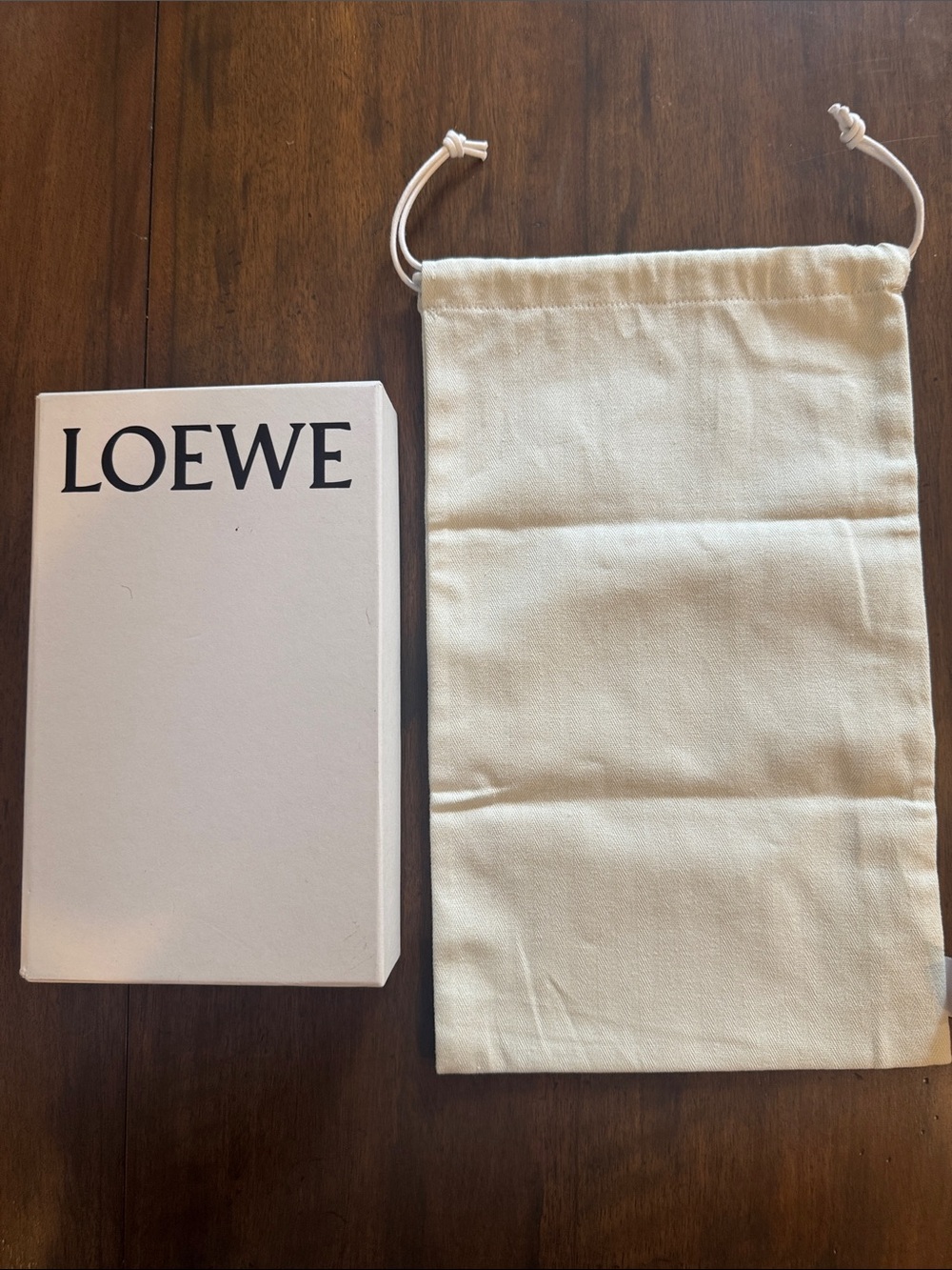 Loewe Box and Drawstring Dustbag, long wallet size